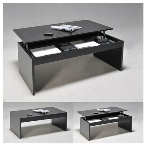 Couchtisch Klapptisch DARWIN 100x50cm / Schwarz/ 100x50x43 cm