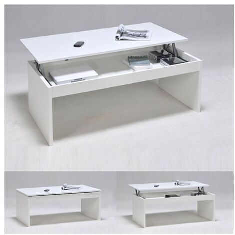 Couchtisch Klapptisch DARWIN 100x50cm / Weiß/ 100x50x43 cm