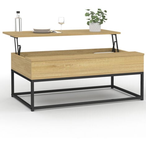 IDMARKET Couchtisch Klapptisch rechteckig DETROIT Industriedesign