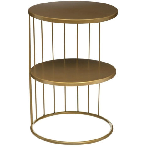 Couchtisch KOBU, 2 Ebenen, Ø 36 cm, grün - Atmosphera