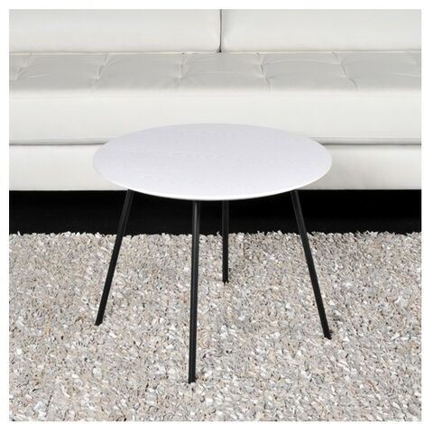 Couchtisch LYRA Durchmesser 55cm / Eiche Weiß/