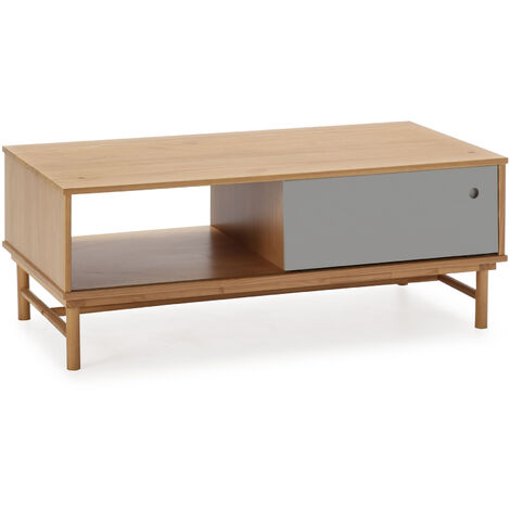 Couchtisch Magnus 1 Schiebetür und 1 Öffnung, Massivholz, 110 cm (B) 55 cm (T) 42 cm (H)