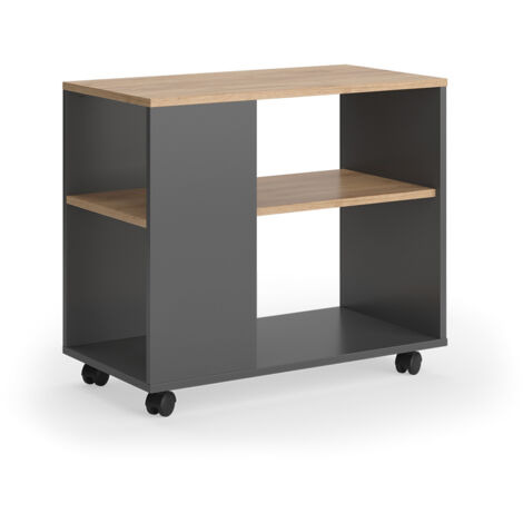 Couchtisch Marian, Goldkraft Eiche/Anthrazit, 70 x 36.6 cm mit Rollen, Vicco