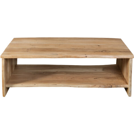 Couchtisch mit Ablage Akazie massiv 120 x 60 x 40 cm naturfarben DAHLIA