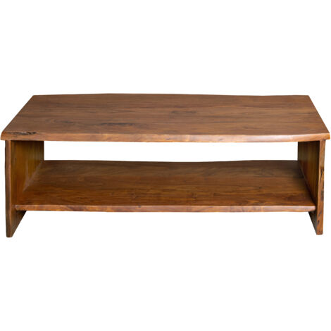Couchtisch mit Ablage Akazie massiv 120 x 60 x 40 cm nussbaumfarben DAHLIA