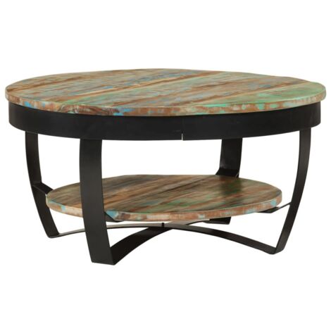 Couchtisch mit Ablage Altholz Massiv 65x32 cm vidaXL