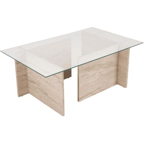 Couchtisch mit Glasplatte L105 cm - NOAH