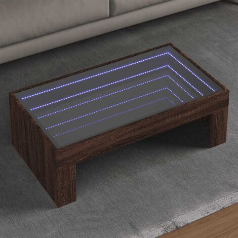 Couchtisch mit Infinity-LED Braun Eichen-Optik 90x50x30 cm vidaXL