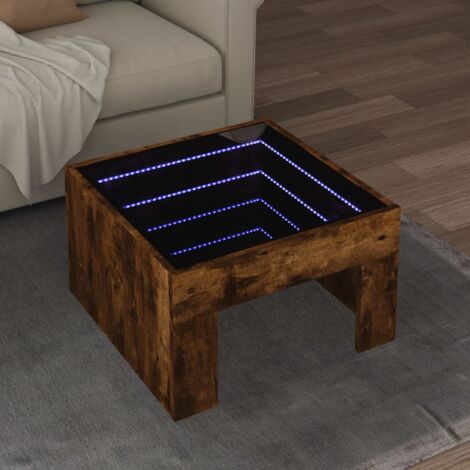 Couchtisch mit Infinity-LED Räuchereiche 50x50x30 cm vidaXL