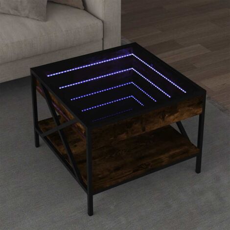 Couchtisch mit Infinity-LED Räuchereiche 50x50x38 cm vidaXL