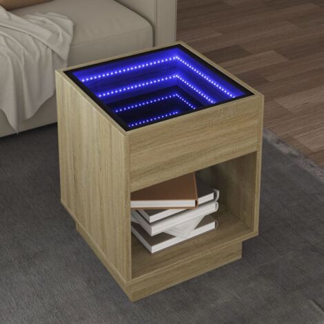 Couchtisch mit Infinity-LED Sonoma-Eiche 40x40x50 cm vidaXL