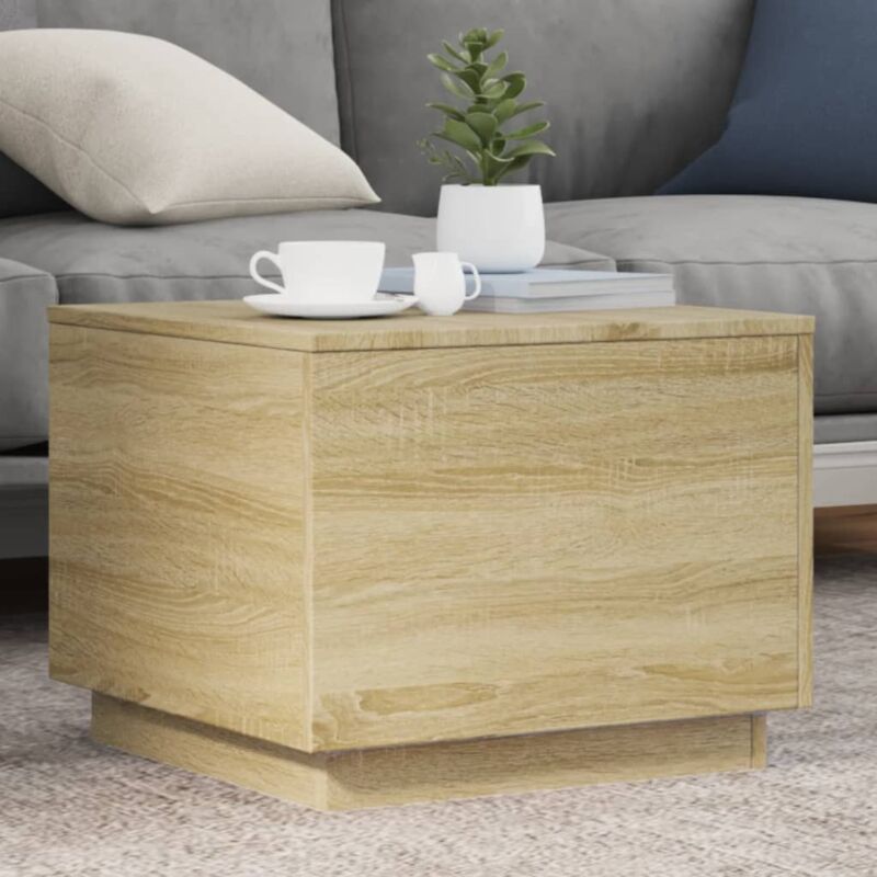 Couchtisch Mit Led-leuchten Sonoma-eiche 50x50x40 Cm Vidaxl