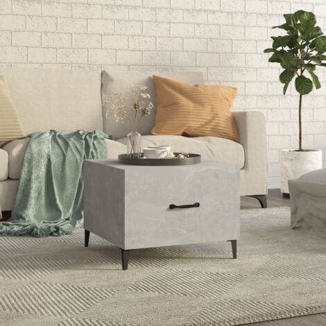 Couchtisch mit Metallbeinen Betongrau 50x50x40 cm vidaXL