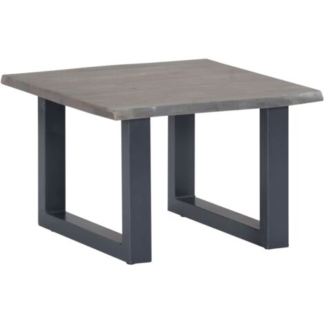 Couchtisch mit Naturkanten Grau 60x60x40 cm Massivholz Akazie vidaXL