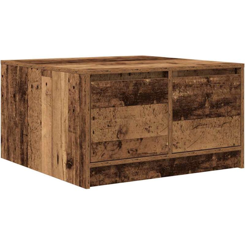Couchtisch Mit Schubladen Altholz-optik 70, 5x70x40 Cm Vidaxl