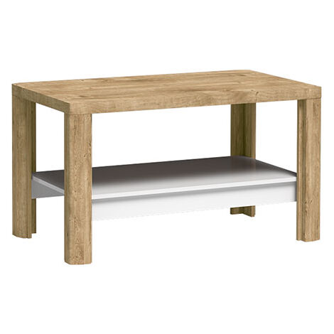 Couchtisch modern in Eiche mit weiß LATINA-161