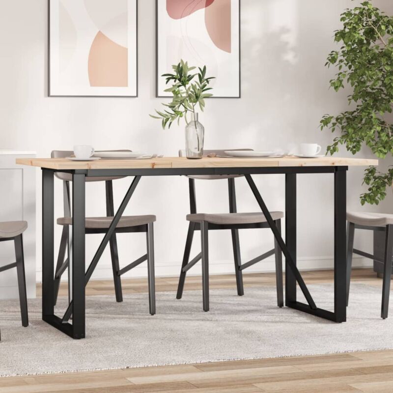 Esstisch O-gestell 140x80x75, 5 Cm Massivholz Kiefer & Gusseisen - Vidaxl