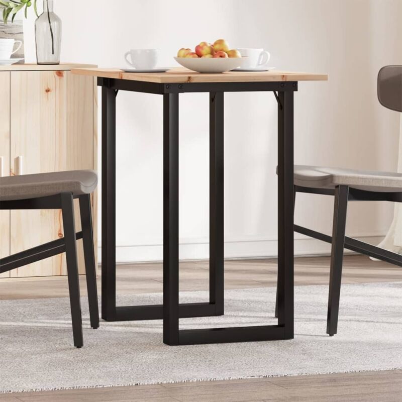 Vidaxl - Esstisch O-gestell 80x50x75 Cm Massivholz Kiefer Und Stahl