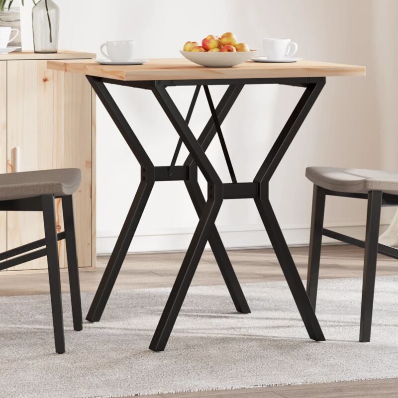 Vidaxl Esstisch Y-gestell 70x70x75, 5 Cm Massivholz Kiefer & Gusseisen