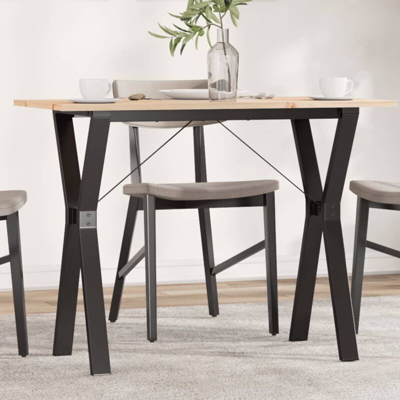 Vidaxl Esstisch Y-gestell 100x50x75 Cm Massivholz Kiefer Und Gusseisen
