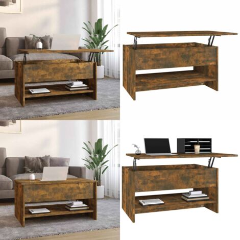 Couchtisch Räuchereiche 80x50x40 cm Holzwerkstoff - Couchtisch - Wohnzimmereinrichtung - Holztisch - Sideboard - Regal - Home & Living