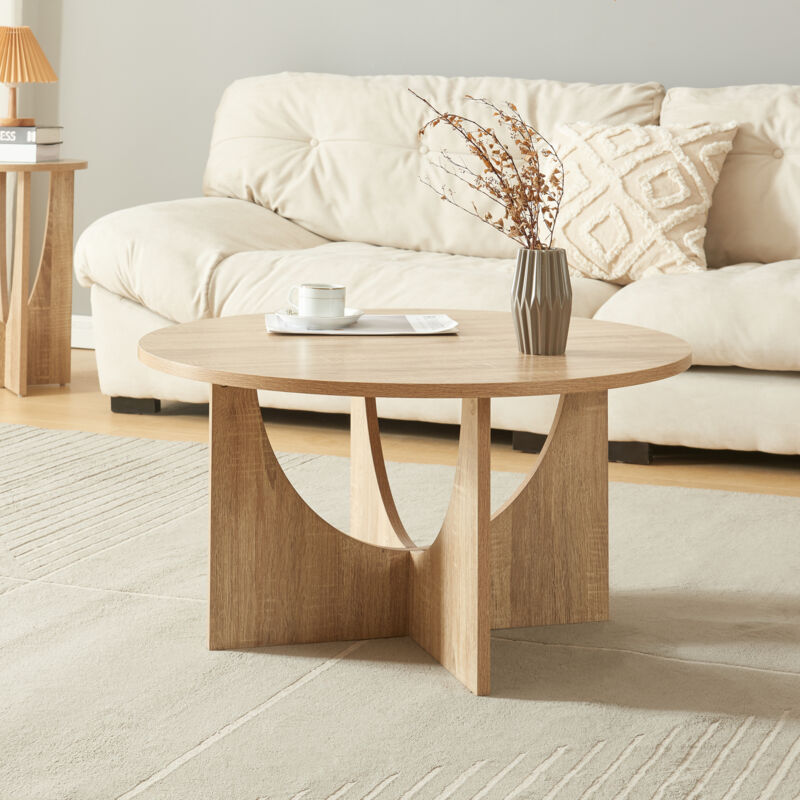 [en.casa] - Couchtisch Rindal 80x42 Cm Eichenoptik