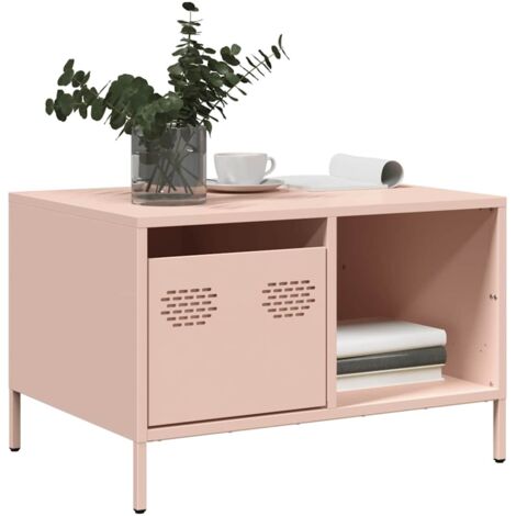 Couchtisch Rosa 68,5x50x43,5 cm Kaltgewalzter Stahl vidaXL