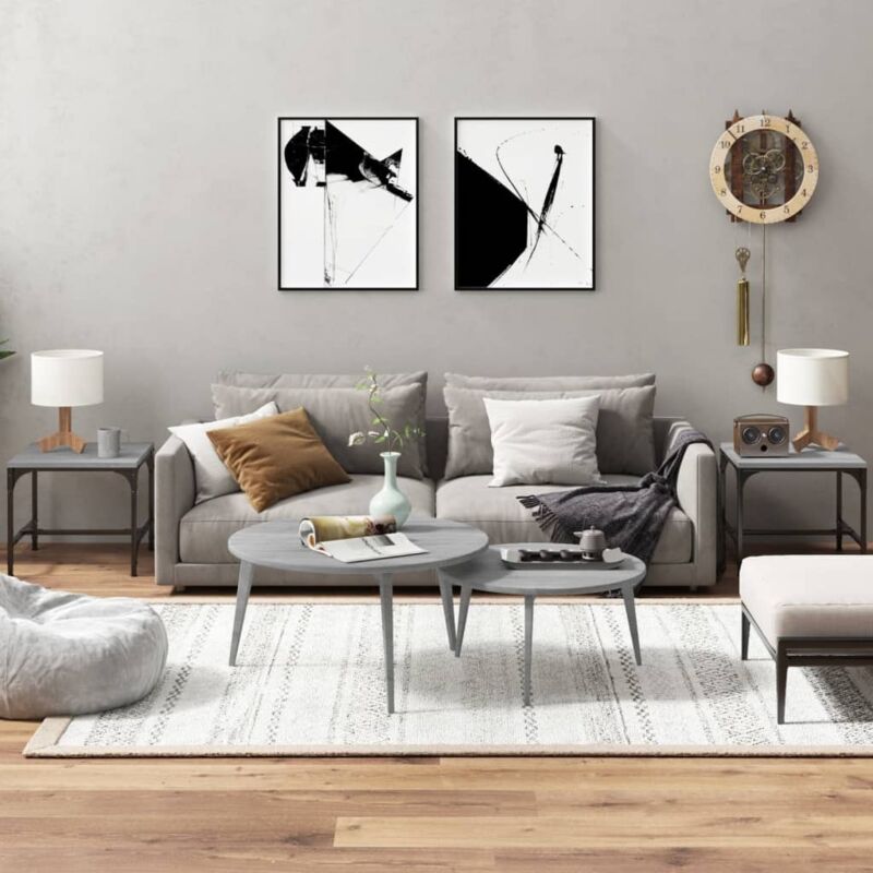 Beistelltische 2 Stk. Grau Sonoma 40x40x35 Cm Holzwerkstoff Vidaxl