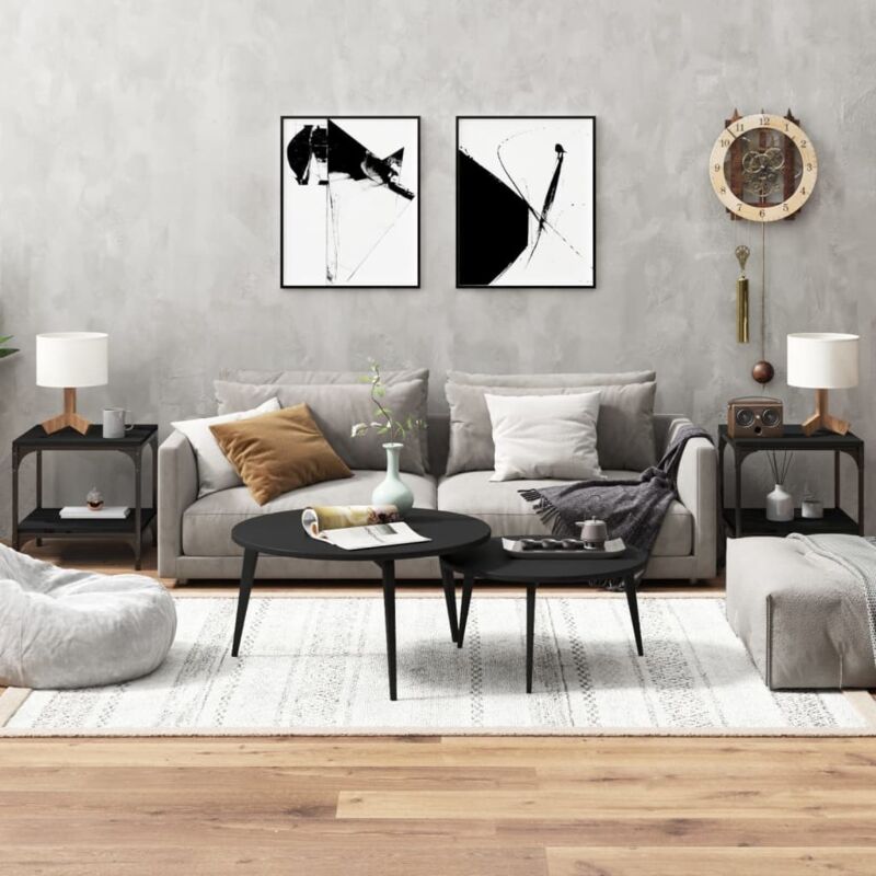 Beistelltische 2 Stk. Schwarz 40x40x40 Cm Holzwerkstoff Vidaxl