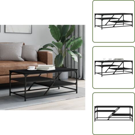 Couchtisch Schwarz 100x49x40 cm Holzwerkstoff - Couchtisch - Wohnzimmerstil - Schwarz - Holzwerkstoff - Metallgestell