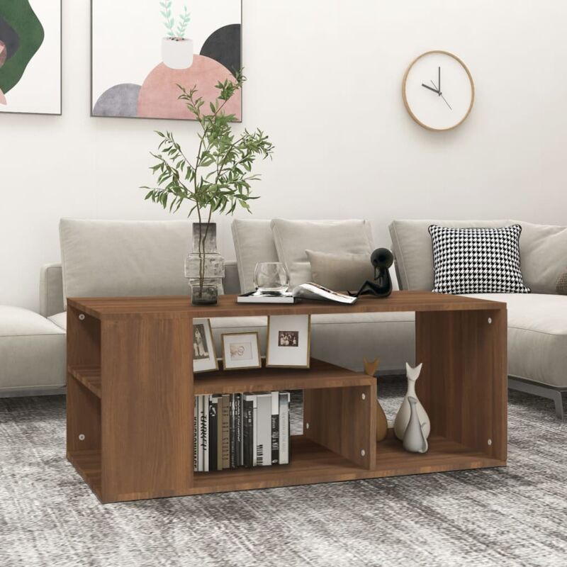 Vidaxl - Couchtisch Braun Eichen-optik 100x50x40 Cm Holzwerkstoff