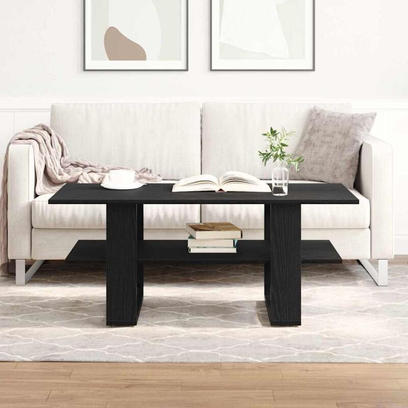 Vidaxl - Couchtisch Schwarzer Eichenholz 102x55x42 Cm Holzwerkstoff