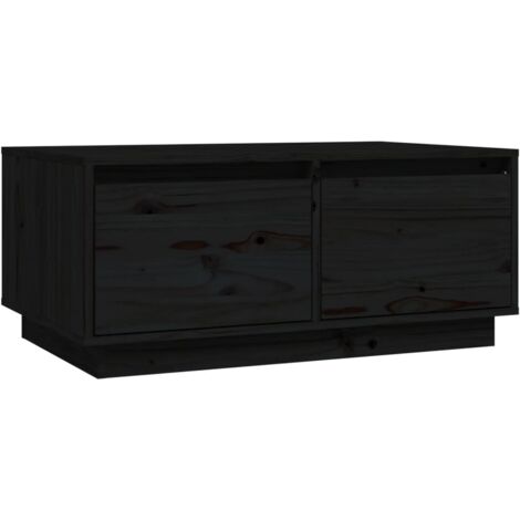 Couchtisch Schwarz 80x50x35 cm Massivholz Kiefer vidaXL