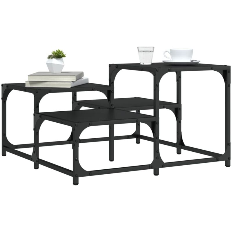 Couchtisch Schwarz 68x68x40 Cm Holzwerkstoff Vidaxl