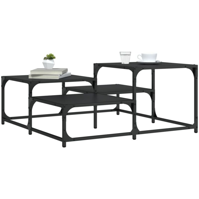 Vidaxl Couchtisch Schwarz 87, 5x87, 5x40 Cm Holzwerkstoff