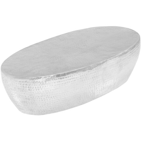 Couchtisch Silber gehämmert 100 x 50 x 28 cm Aluminium vidaXL