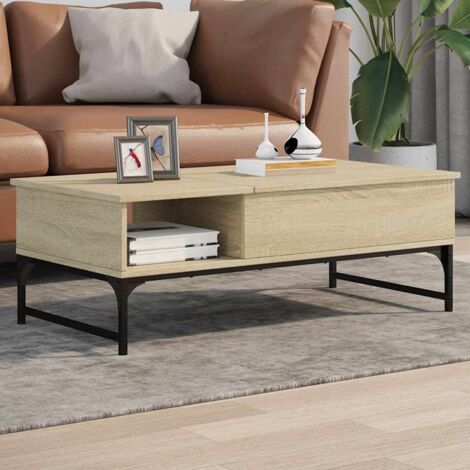 Couchtisch Sonoma-Eiche 100x50x35 cm Holzwerkstoff und Metall vidaXL