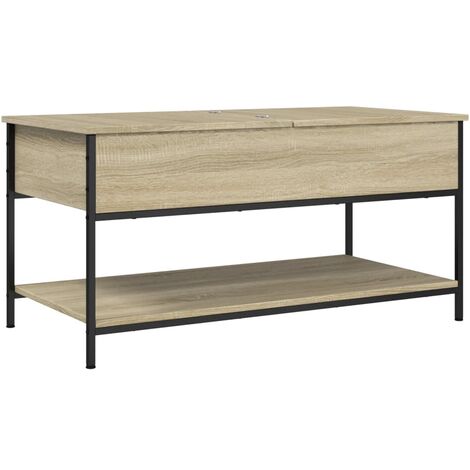 Couchtisch Sonoma-Eiche 100x50x50 cm Holzwerkstoff und Metall vidaXL