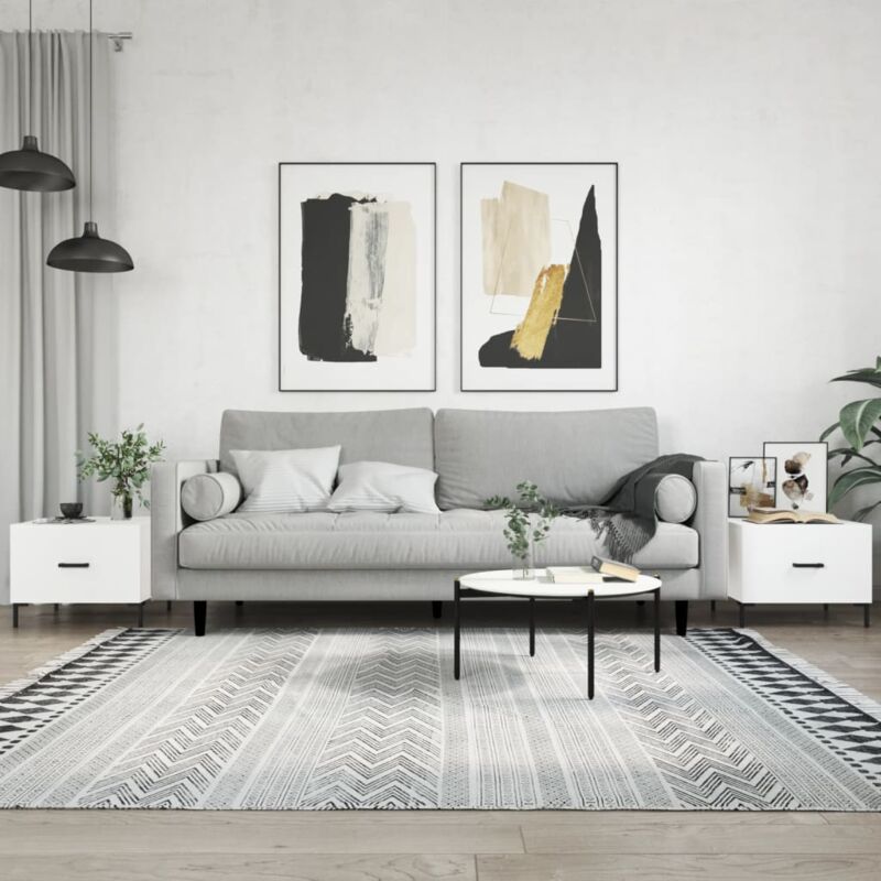 Vidaxl Couchtische 2 Stk. Weiß 50x50x40 Cm Holzwerkstoff