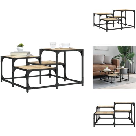 Couchtisch Sonoma-Eiche 68x68x40 cm Holzwerkstoff - Couchtisch - Wohnzimmerschmuck - Holzwerkstoff Möbel - Industriel Style - Sofa Tisch