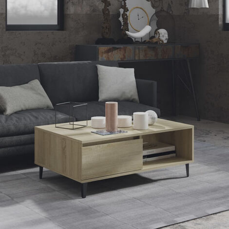 Geräumiger Sofatisch mit Ablage für Ihren Wohnbereich Kaffeetisch Tisch mit Stauraum Holz Beistelltisch Moderner Wohnzimmertisch ML-Design Couchtisch in Sonama Eiche Rechteckig 100x57x43 cm