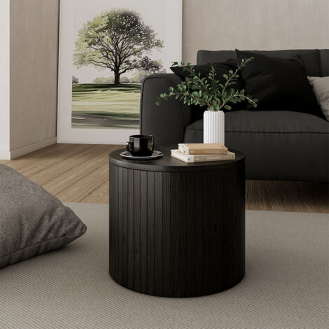 Couchtisch Tavilo, Eiche/Schwarz, 38 x 38 cm, Vicco