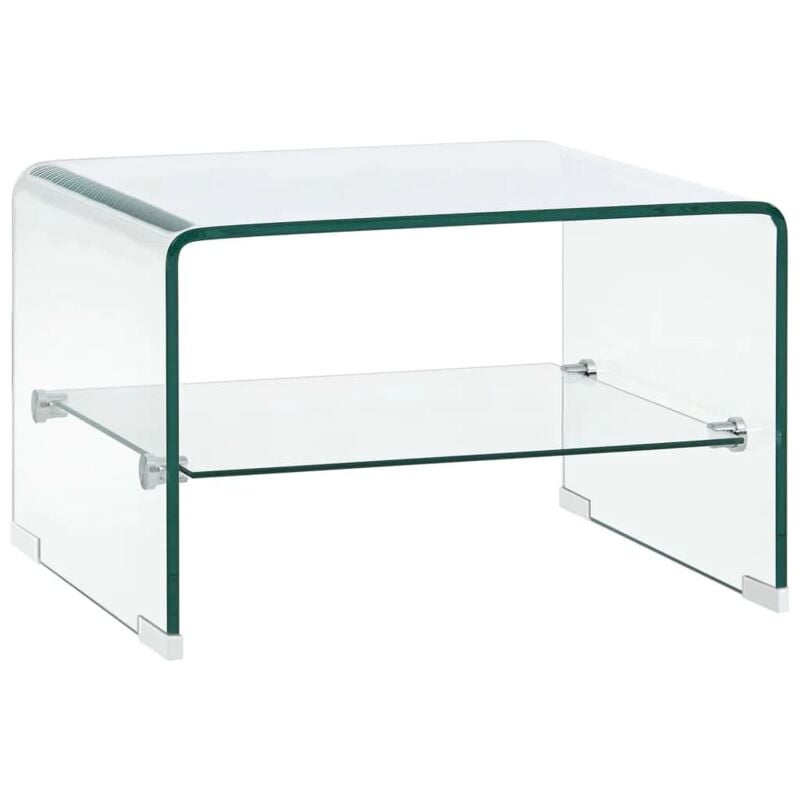 Couchtisch Transparent Hartglas 50x45x33cm - Transparent - Vidaxl