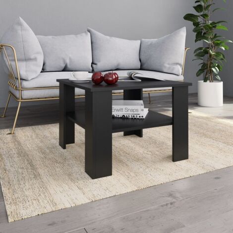 Couchtisch Wohnzimmertisch  Sofatisch Schwarz 60x60x42 cm Holzwerkstoff DE50845