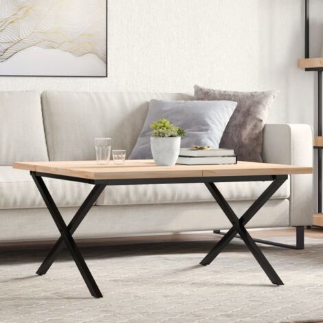 Couchtisch X-Gestell 80x80x45,5cm Massivholz Kiefer & Stahl vidaXL
