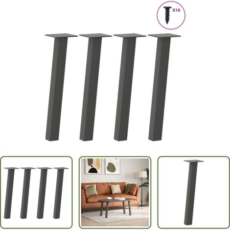 Couchtischbein -  Couchtischbeine 4 Stk. Anthrazit 42 cm Stahl