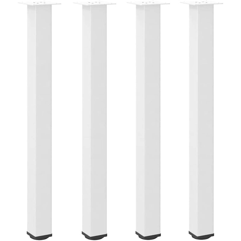 Bartischbeine 4 Stk. Weiß 90-92 Cm Stahl Vidaxl