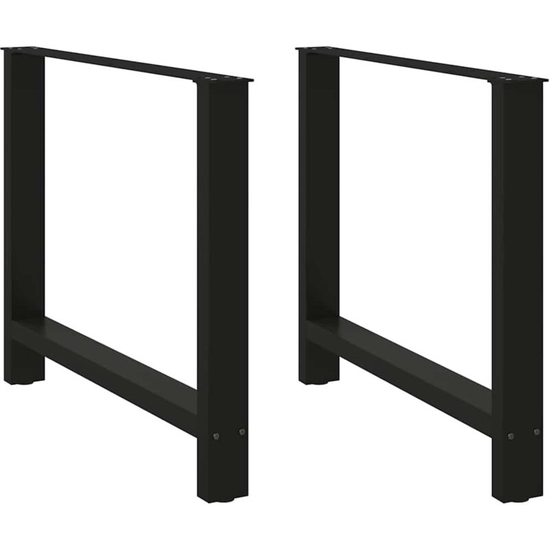 Couchtischbeine Schwarz 2 Stk. 100x(72-73) Cm Stahl - Vidaxl