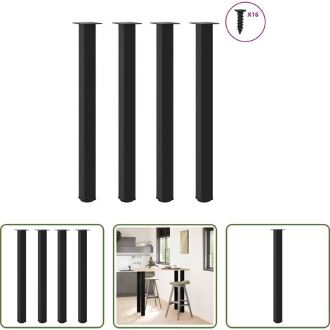 Couchtischbeine -  Bartischbeine 4 Stk. Schwarz 110-112 cm Stahl