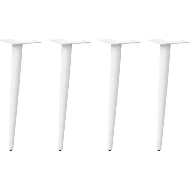 Couchtischbeine Konische Form 4 Stk. Weiß 42-43 Cm Stahl Vidaxl